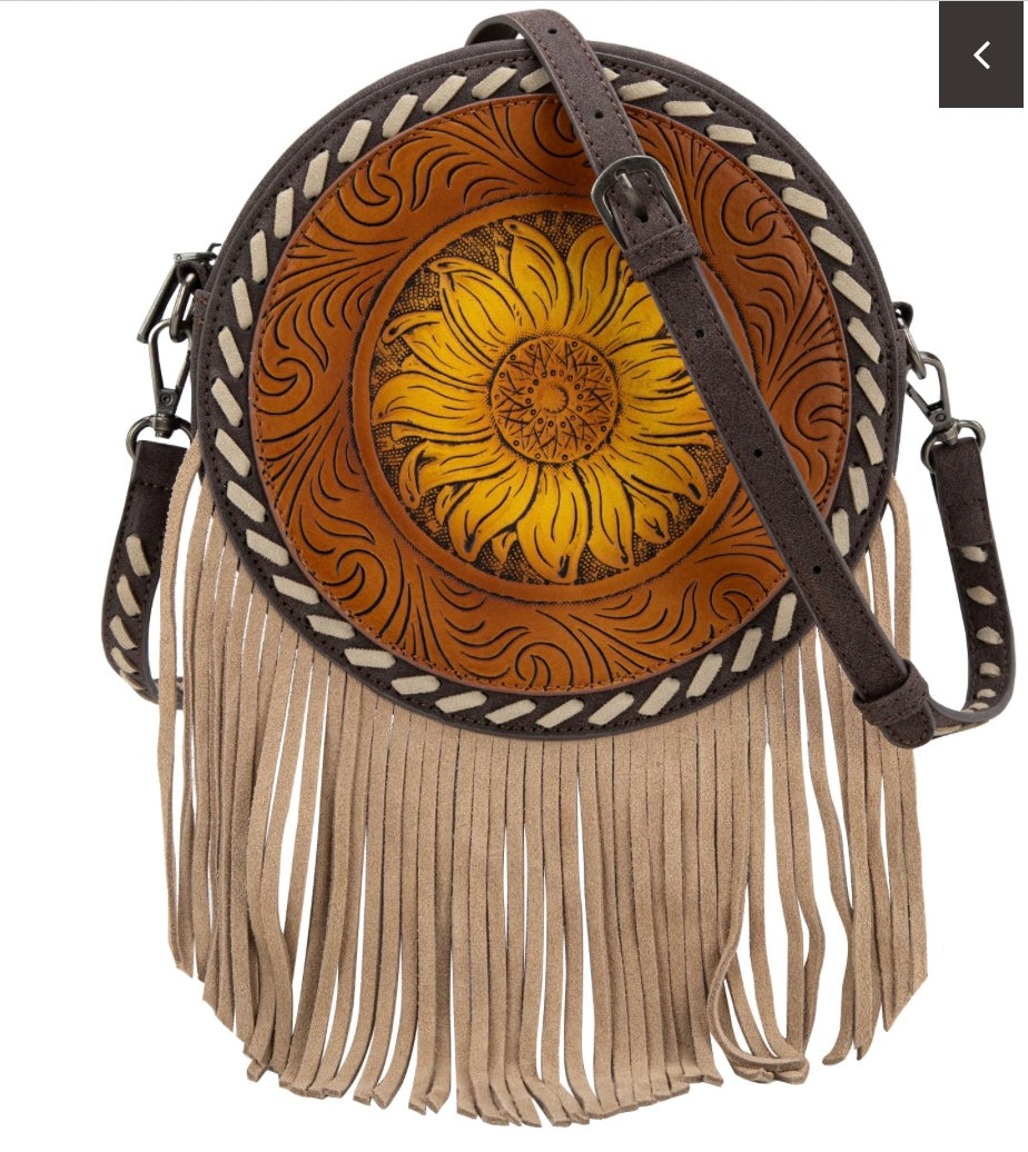 Sunflower Crossbody Circle Bag
