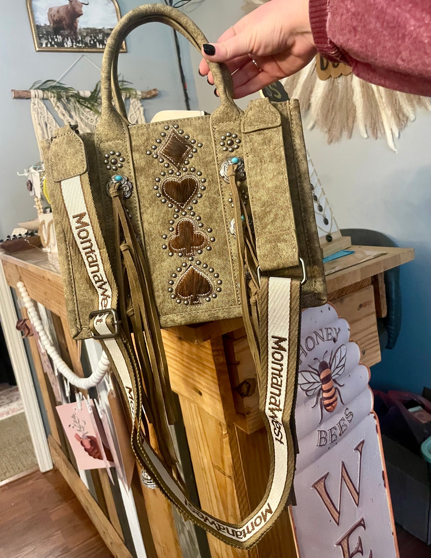 Concho Tassel Tote/Crossbody