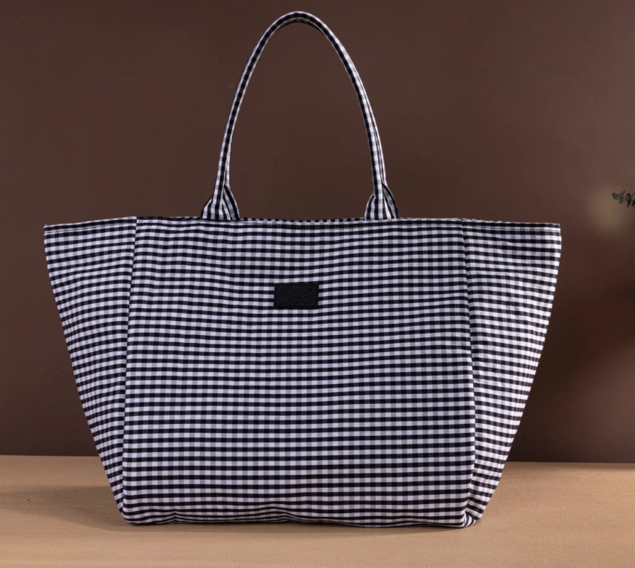 LEE plaid cotton tote