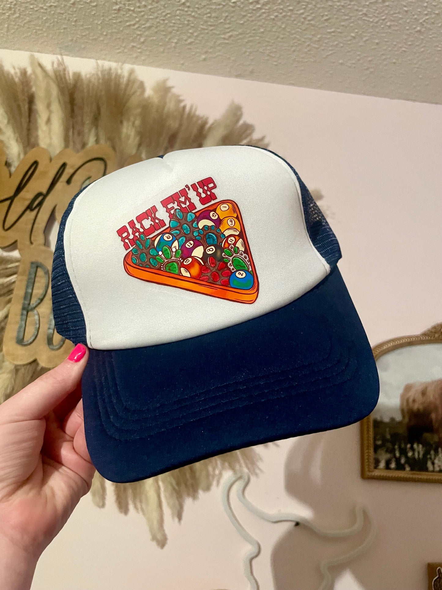 rack em up trucker hat