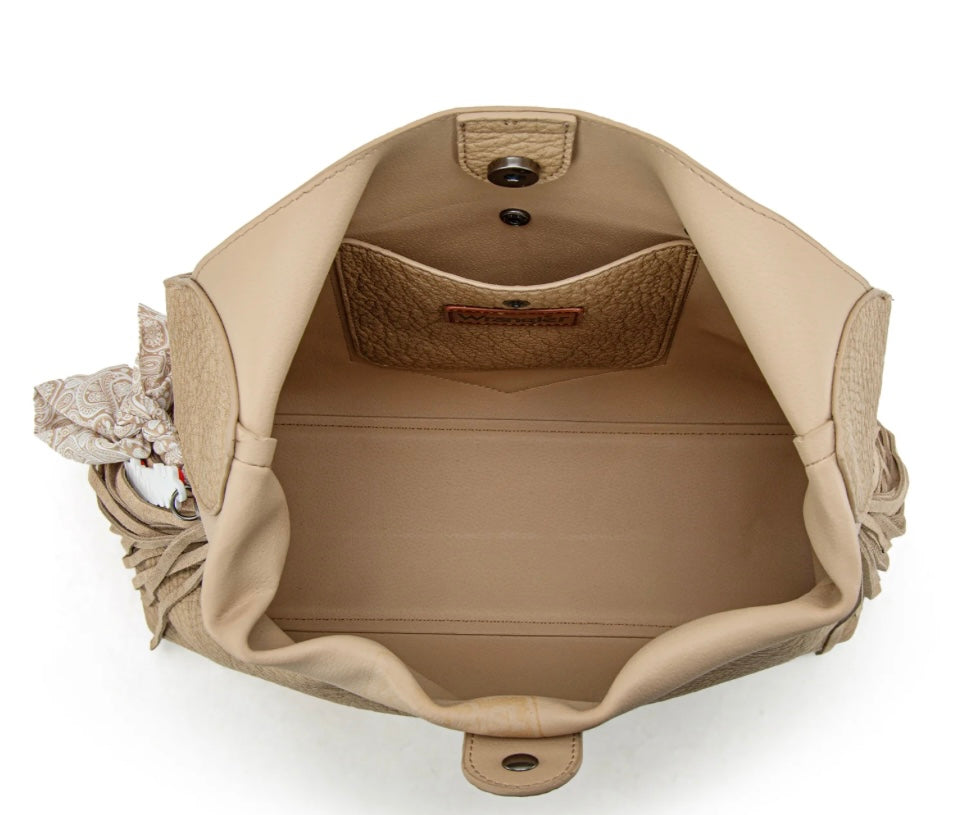 floral tooled hobo bag