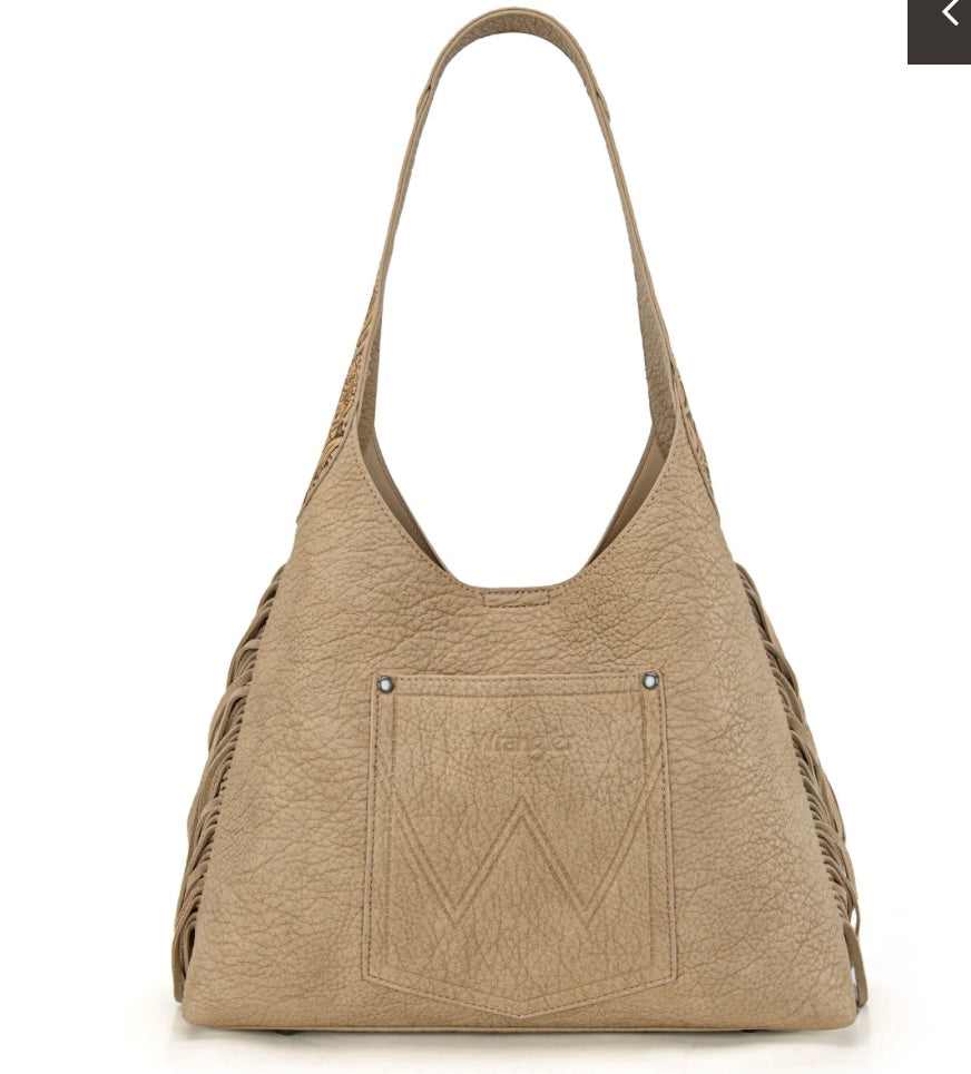floral tooled hobo bag