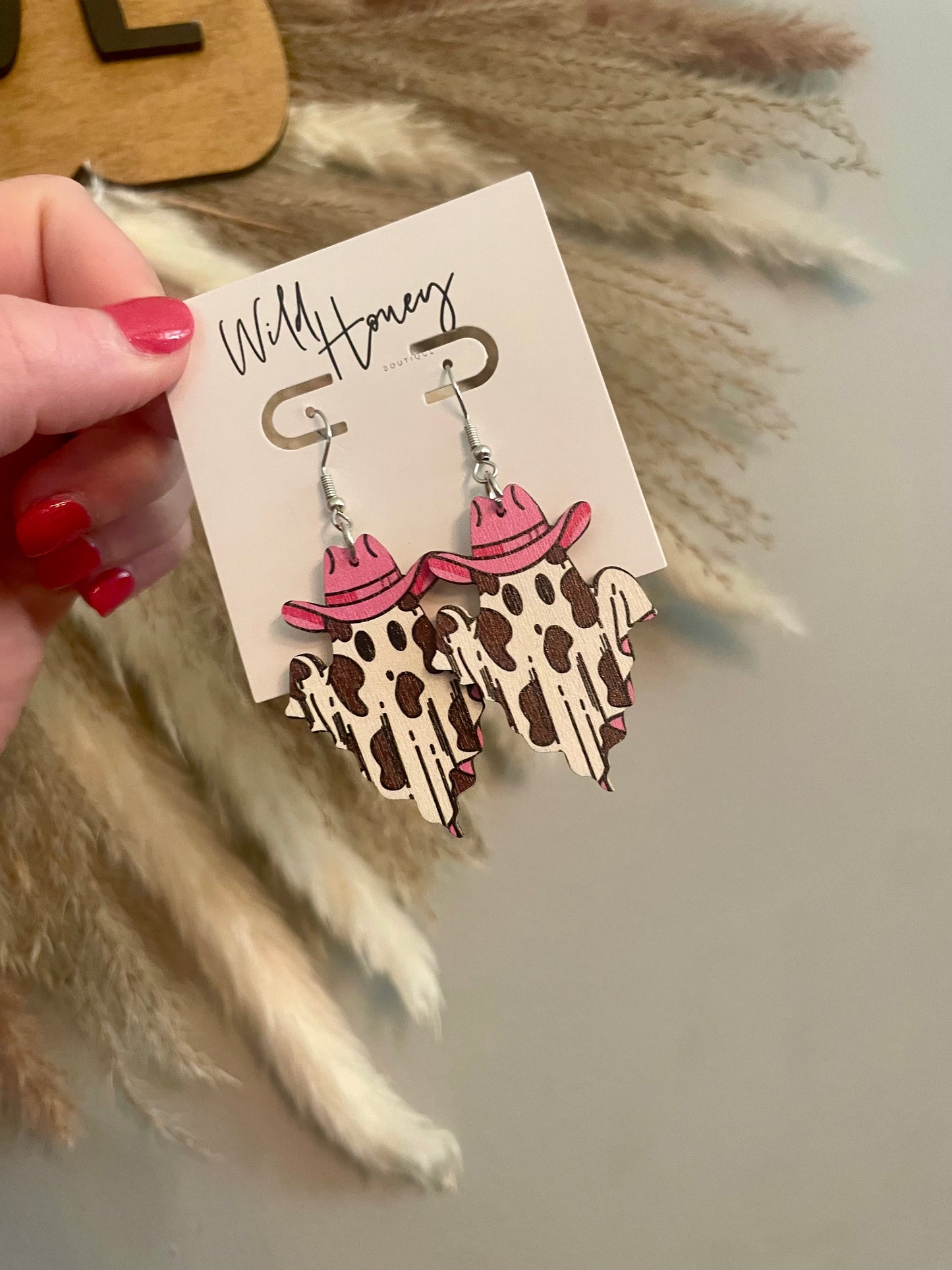 yeehaw ghost earrings