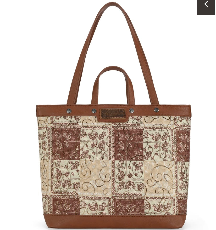 paisley dual sided print tote