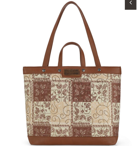 paisley dual sided print tote
