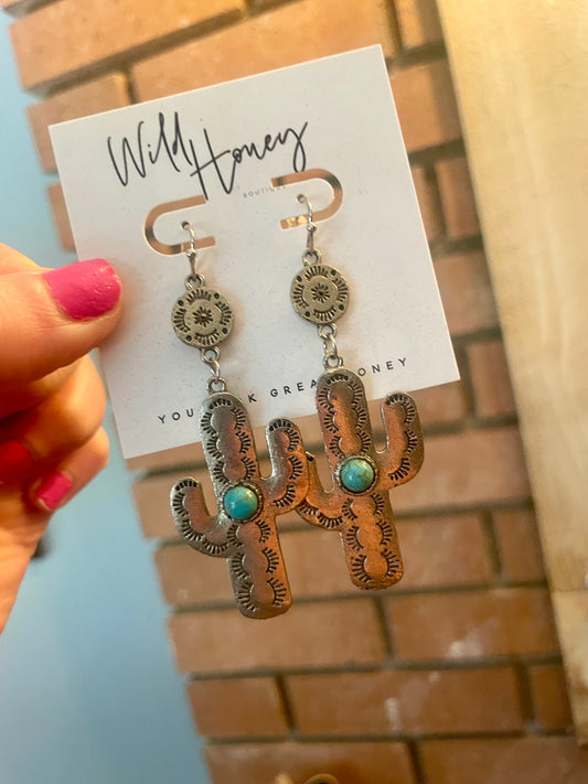 cactus earrings