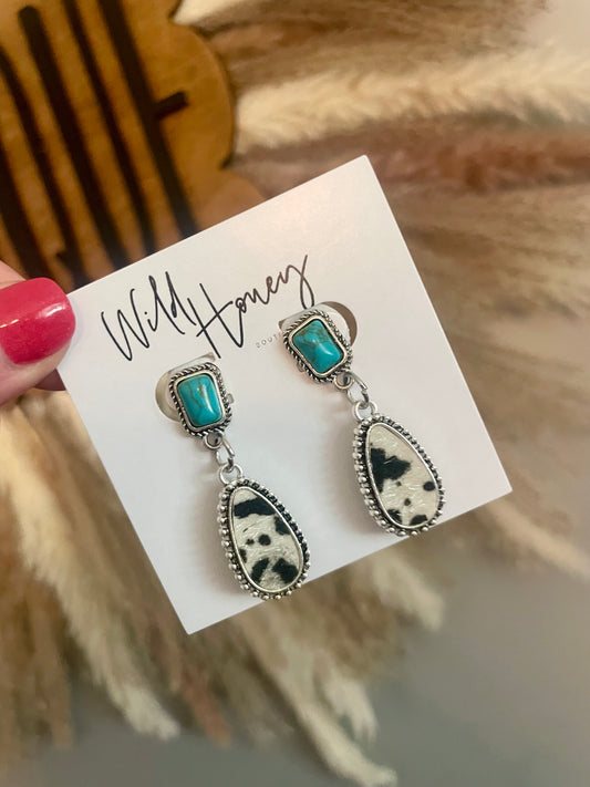 cow print & turquoise