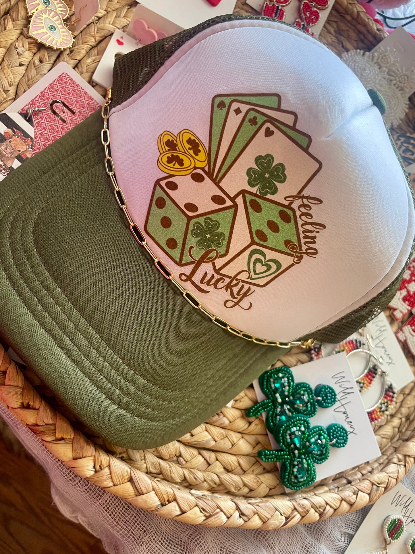 feeling lucky trucker hat