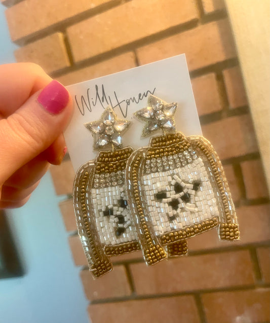 western jacket earrings