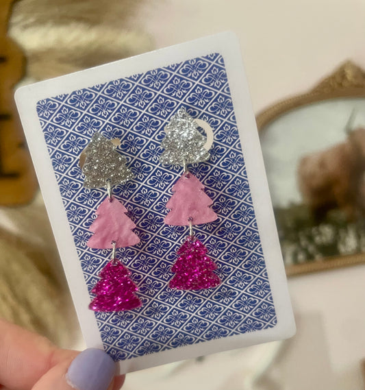 pink + glitter trees