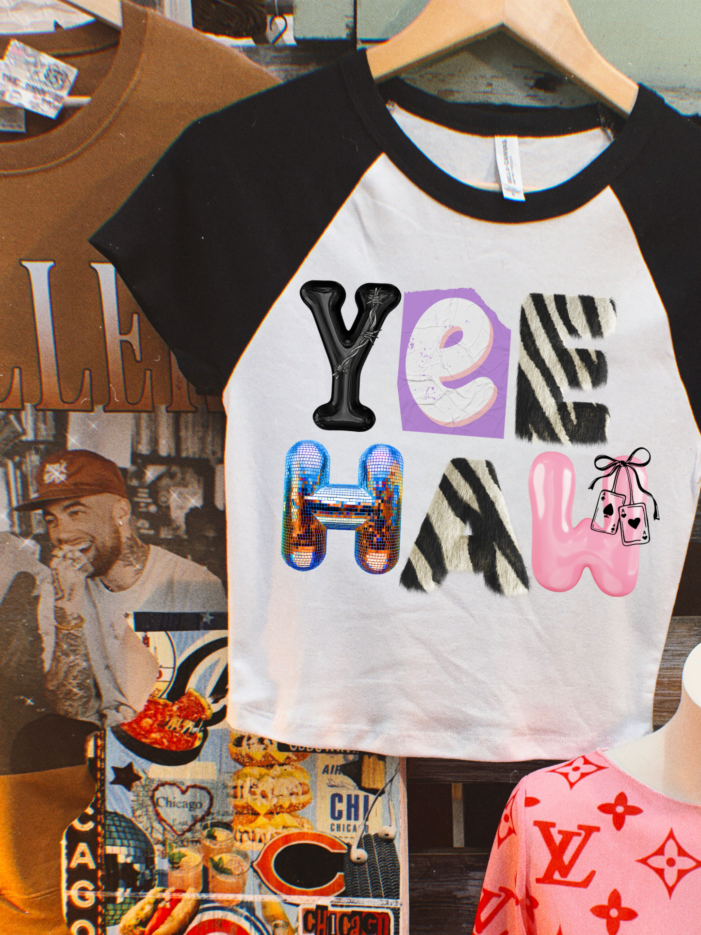 Yeehaw Raglan cropped baby tee