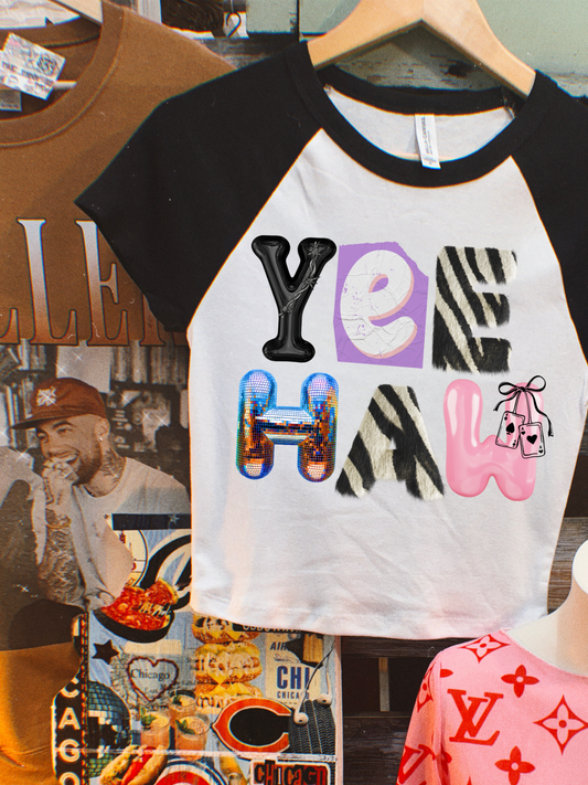 Yeehaw Raglan cropped baby tee