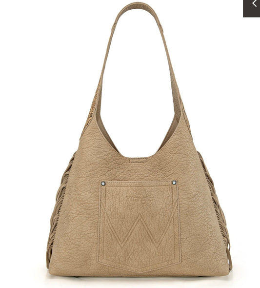 floral tooled hobo bag