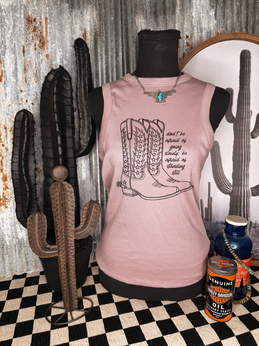 Standing still ribbed baby tank